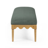Oodle 56.5" Performance Vegan Mohair Bench - Green / Natural Ash