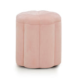Fleur Textured Performance Velvet Storage Ottoman - Pink