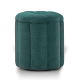 Fleur Textured Performance Velvet Storage Ottoman - Peacock