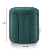 Fleur Textured Performance Velvet Storage Ottoman - Peacock