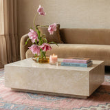Romy 47" Rectangular Coffee Table - Faux Travertine