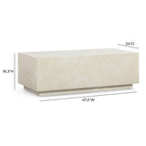Romy 47" Rectangular Coffee Table - Faux Travertine