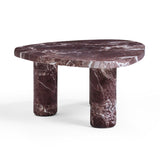 Libby Faux Red Levanto Marble Indoor/Outdoor Coffee Table (36"-48") - 36"