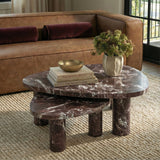 Libby Faux Red Levanto Marble Indoor/Outdoor Coffee Table (36"-48") - 36"
