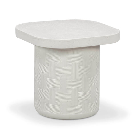 Suraya Indoor/Outdoor Concrete Side Table - Ivory