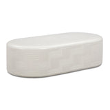 Suraya 55" Indoor/Outdoor Concrete Rounded Coffee Table - Ivory
