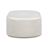 Suraya 55" Indoor/Outdoor Concrete Rounded Coffee Table - Ivory