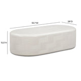 Suraya 55" Indoor/Outdoor Concrete Rounded Coffee Table - Ivory