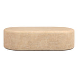 Suraya 55" Indoor/Outdoor Concrete Rounded Coffee Table - Faux Travertine