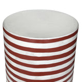 Tempest Indoor/Outdoor Ceramic Table in Stripes - Red Stripes