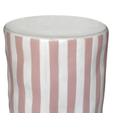 Tempest Indoor/Outdoor Ceramic Table in Stripes - Pink Stripes