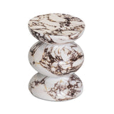 Pia Red Faux Marble Indoor/Outdoor Concrete Side Table