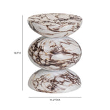 Pia Red Faux Marble Indoor/Outdoor Concrete Side Table
