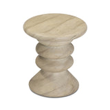 Hyre Faux Travertine Indoor/Outdoor Concrete Side Table