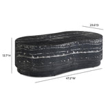 Hades 47" Black Faux Marble Indoor/Outdoor Concrete Coffee Table