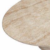 Sonia 51" Faux Travertine Indoor/Outdoor Concrete Coffee Table