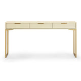 Pesce 59" Faux Shagreen 3-Drawer Console Table - Cream