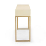 Pesce 59" Faux Shagreen 3-Drawer Console Table - Cream