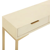 Pesce 59" Faux Shagreen 3-Drawer Console Table - Cream