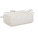 Earl 48" Shell Rectangular Coffee Table - Cream