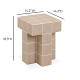 Alma Tile Concrete Indoor/Outdoor Side Table - Taupe