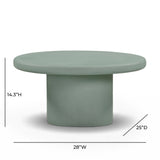 Jade Concrete Indoor/Outdoor Coffee Table (28"-34") - Green / Medium