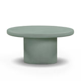 Jade Concrete Indoor/Outdoor Coffee Table (28"-34") - Green / Medium