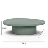 Jade Concrete Indoor/Outdoor Coffee Table (28"-34") - Green / Large