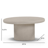 Jade Concrete Indoor/Outdoor Coffee Table (28"-34") - Cream / Medium