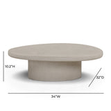 Jade Concrete Indoor/Outdoor Coffee Table (28"-34") - Cream / Large