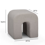 Desi Performance Velvet Ottoman - Taupe