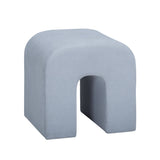 Desi Performance Velvet Ottoman - Light Blue
