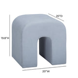 Desi Performance Velvet Ottoman - Light Blue
