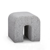 Desi Woven Performance Fabric Ottoman - Black and White