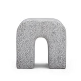 Desi Woven Performance Fabric Ottoman - Black and White