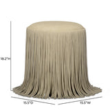 Shag Me Performance Vegan Leather Ottoman - Tan