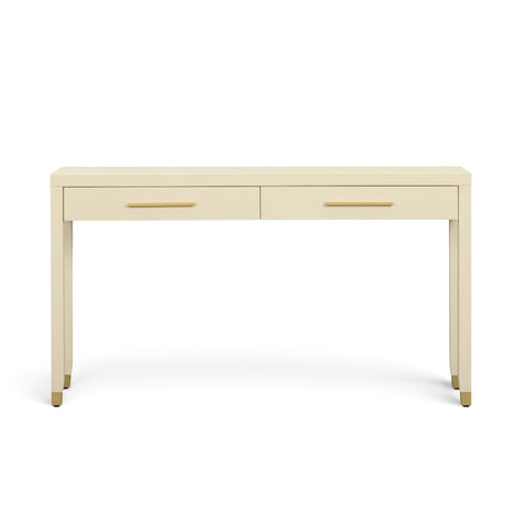 Dani 54" Cream Faux Shagreen 2-Drawer Console Table