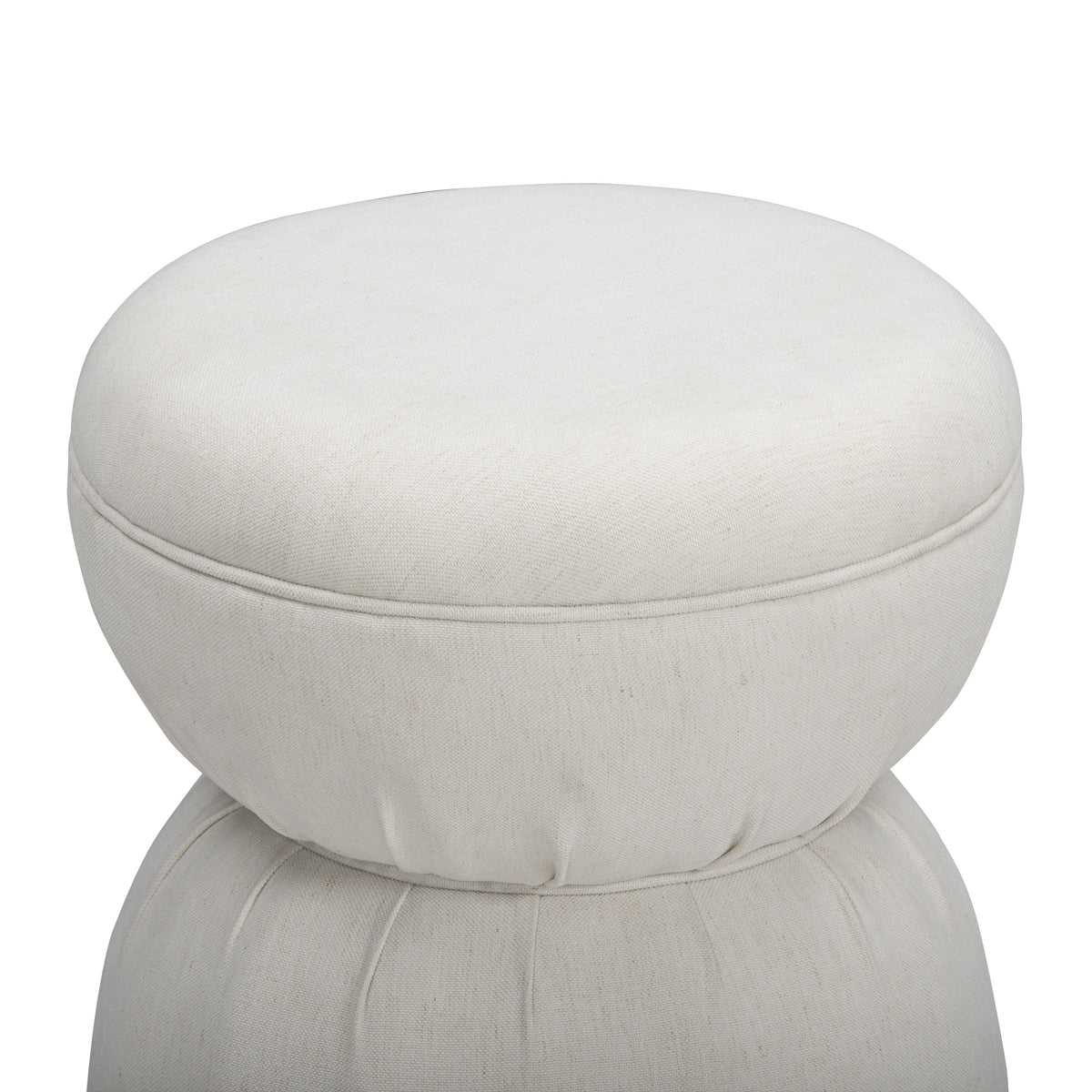 Tomlin Ruched Performance Fabric Game Ottoman - Cream