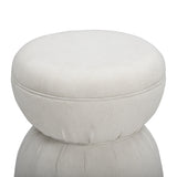 Tomlin Ruched Performance Fabric Game Ottoman - Cream