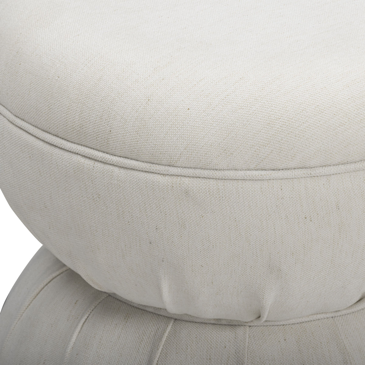Tomlin Ruched Performance Fabric Game Ottoman - Cream