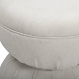 Tomlin Ruched Performance Fabric Game Ottoman - Cream