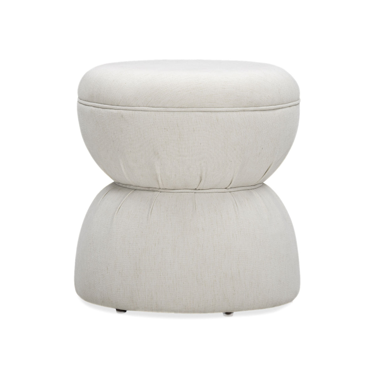 Tomlin Ruched Performance Fabric Game Ottoman - Cream