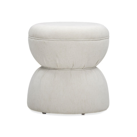 Tomlin Ruched Performance Fabric Game Ottoman - Cream