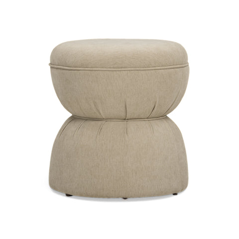 Tomlin Ruched Performance Fabric Game Ottoman - Tan