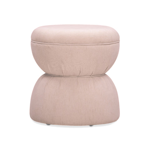 Tomlin Ruched Performance Fabric Game Ottoman - Light Pink