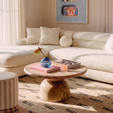 Cynthia 36" Concrete Indoor/Outdoor Coffee Table - Light Emperador Marble
