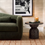 Cynthia Concrete Indoor/Outdoor Side Table - Dark Emperador Marble
