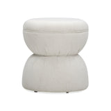 Tomlin Performance Chenille Game Table and Two Ottomans Set - Cream