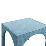 Tomlin Performance Chenille Game Table and Two Ottomans Set - Teal