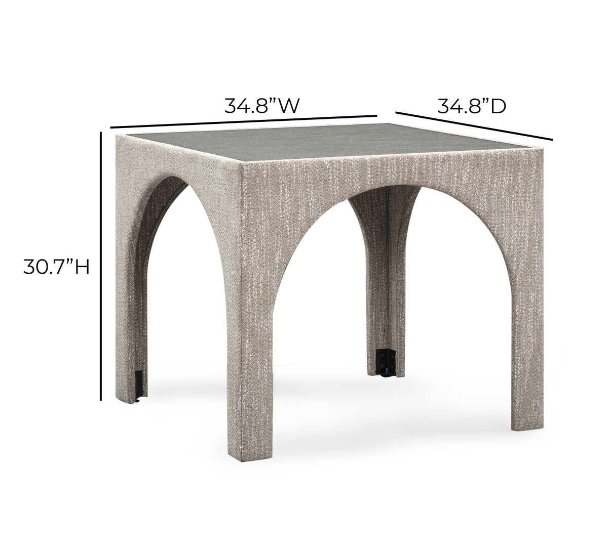 Tomlin Performance Chenille Game Table and Two Ottomans Set - Beige